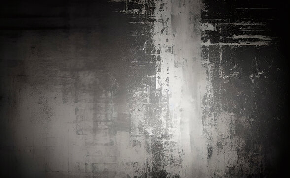 Seamless rough textured military, hunting or paintball camouflage pattern in a dark black and grey night palette. Tileable abstract contemporary classic camo fashion textile surface design texture.