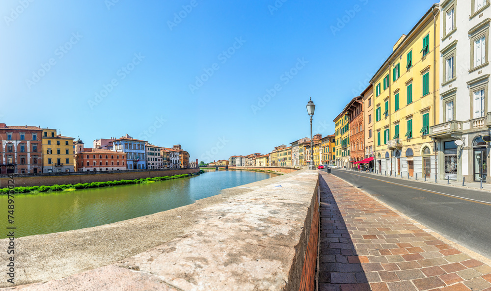 Poster waterfront along the arno river