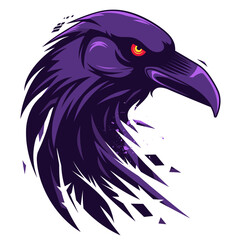 Fototapeta premium Bird dark raven esport vector logotype, logo raven, icon raven, sticker raven, symbol raven, emblem raven