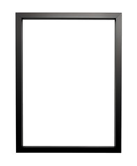 modern black steel frame, black thin empty picture frame , isolated on a transparent background. PNG, cutout, or clipping path