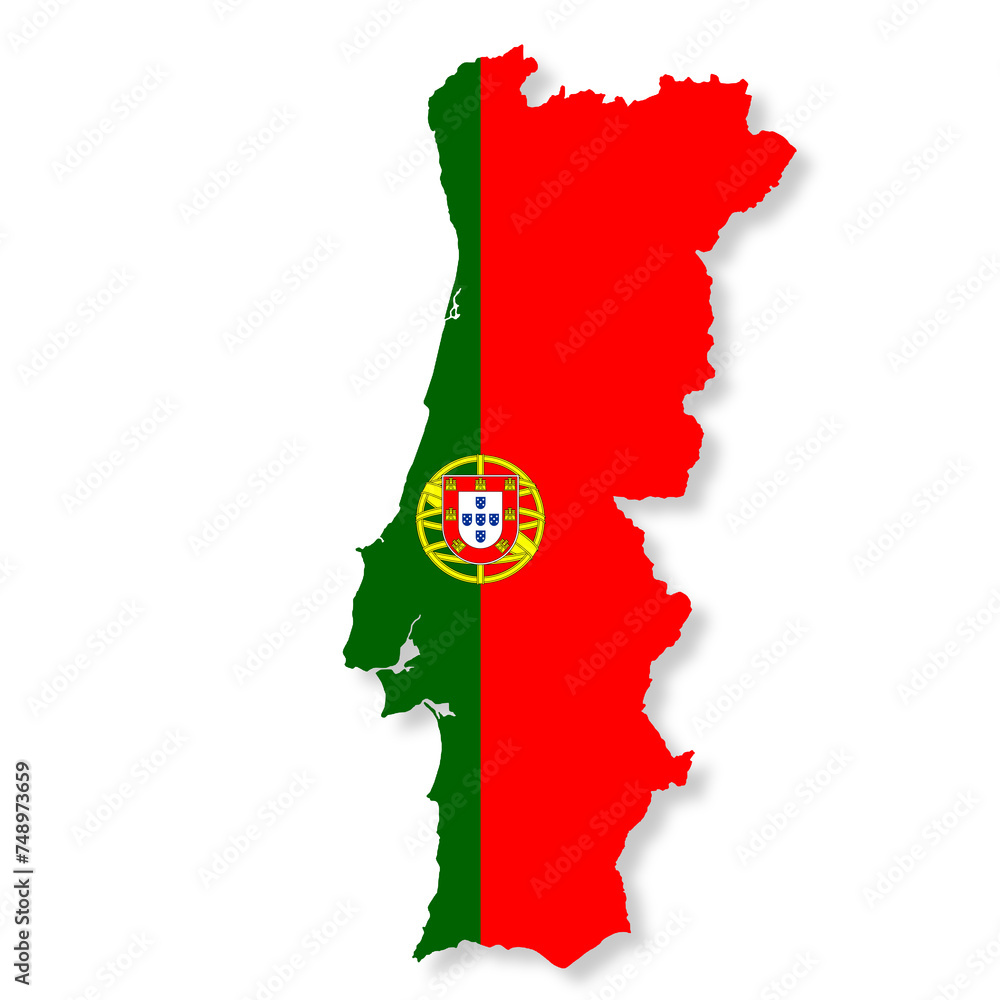 Poster portugal flag map with clipping path