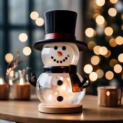 Christmass room decor snowman made of glass