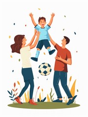 Proud Parents Cheering for Their Child at a Soccer Game Generative AI