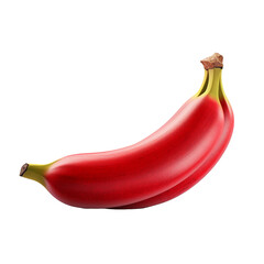 Red banana isolated on transparent background