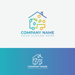 Naklejka premium Illustration House cleaning, home security and business logo concept
