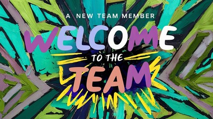 Welcome to the team calligraphic message, team building background