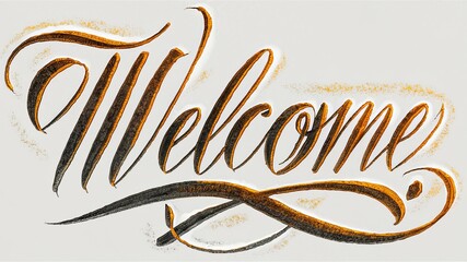 Welcome calligraphic banner card or sign message background - obrazy, fototapety, plakaty