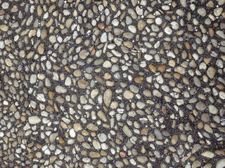 Gravel pattern of colored stones.