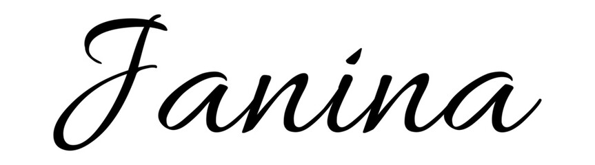 Janina - black color - name written - ideal for websites,, presentations, greetings, banners, cards,, t-shirt, sweatshirt, prints, cricut, silhouette, sublimation

