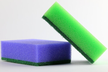 Washing up and household sponges in two colors