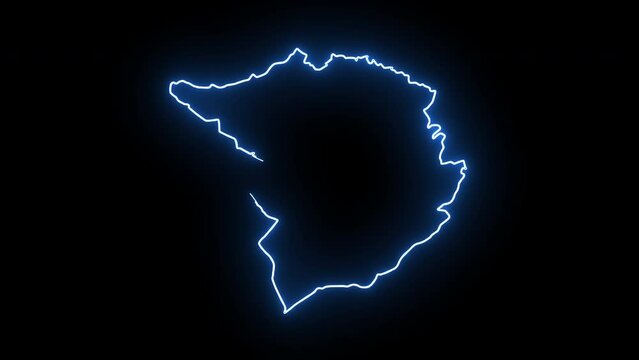 map of Tlemcen in algeria with glowing neon effect