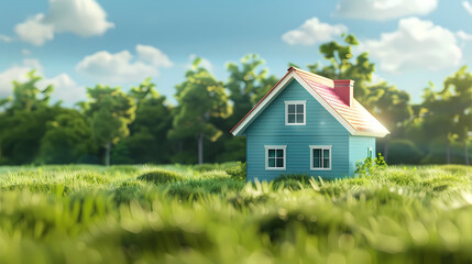 Fototapeta na wymiar green home, house model