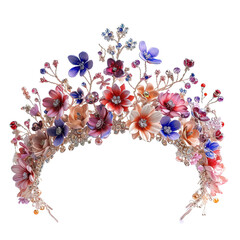 Floral Tiara isolated on white or transparent background