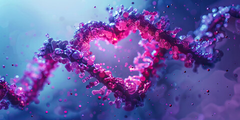 heart chromosome transforming representing love and dna