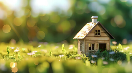 Obraz na płótnie Canvas green home, house model