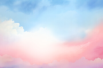 watercolor pastel pink with tranquil sky blue - obrazy, fototapety, plakaty