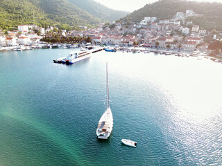 Aerial view of Vis, Croatia