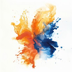 An abstract expression of color diffusion, illustrating the natural fluidity and graceful flow of ink in water, with warm and cool tones merging.
