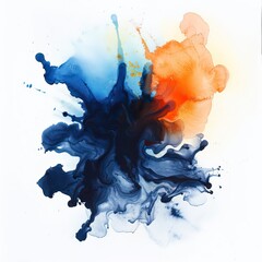 An abstract expression of color diffusion, illustrating the natural fluidity and graceful flow of ink in water, with warm and cool tones merging.