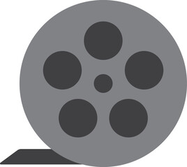 Obraz premium Movie film Black and white simple icon.
