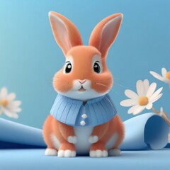 Fototapeta premium Conejito adorable con traje de lana