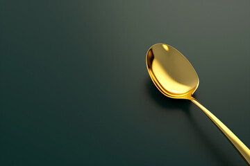 Golden Spoon on Dark Background