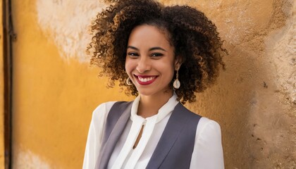 Mujer modelo afroamericana hermosa elegante
