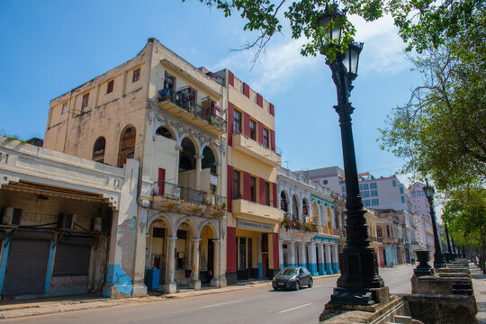 Centro de Danza de la Habana on Paseo del Prado between Calle Genios and Refugio Street in Old Havana (La Habana Vieja), Cuba. Old Havana is a World Heritage Site. 