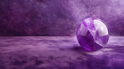 An enchanting purple crystal ball radiates mystique on a textured backdrop