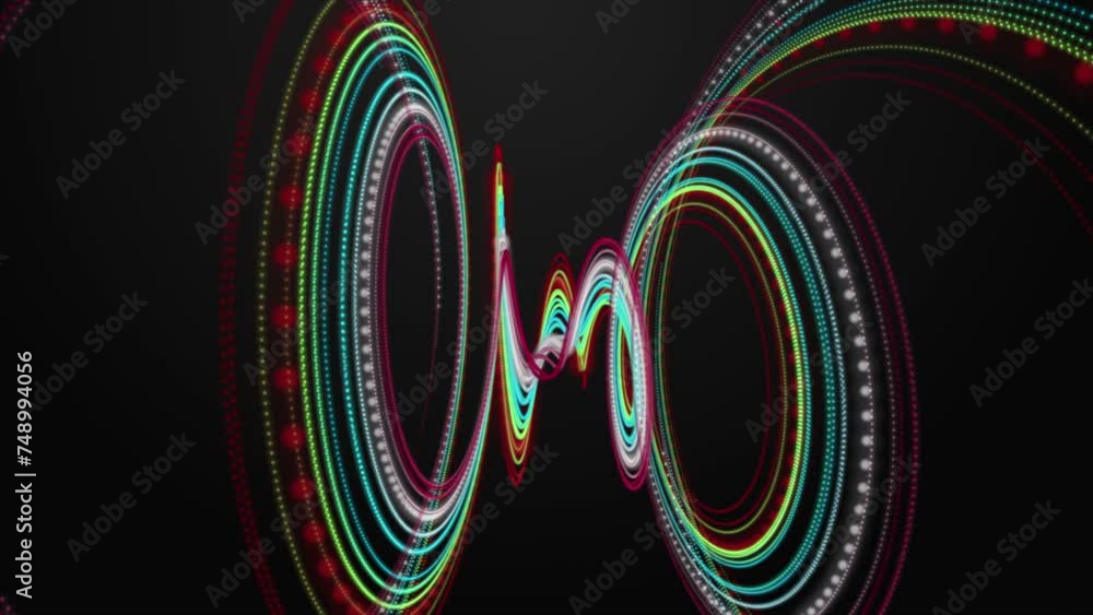 Aufkleber futuristic video animation with particle stripe object in slow motion, 4096x2304 loop 4k
