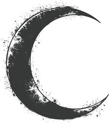 Silhouette Crescent Moon black color only - obrazy, fototapety, plakaty