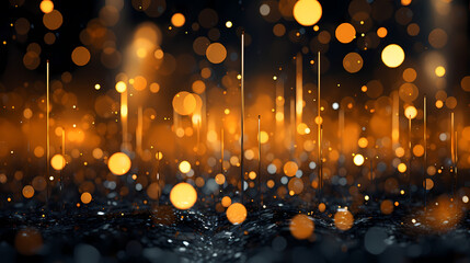 Beautiful light landscape decoration, sparkling particles celebration background
