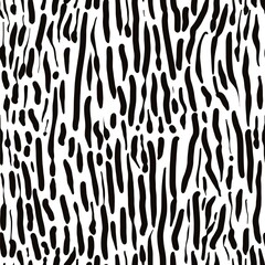 Seamless abstract textured pattern. Simple background with black, white texture. Digital brush strokes. Lines. Design for textile fabrics, wrapping paper, background, wallpaper, cover.