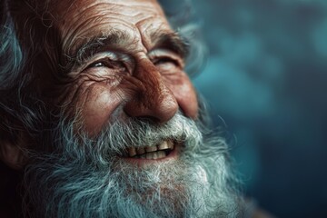 Smiling Old Man With White Beard