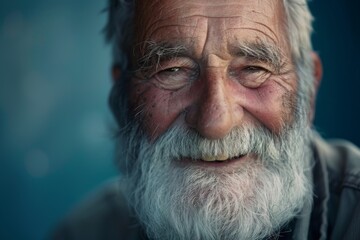 Elderly Man With White Beard and Grey Hair