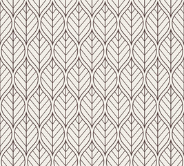 Damask organic leaves seamless pattern. Vector retro style background print. Decorative flower texture. - 748999033