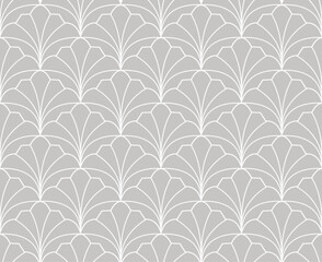 Elegant art nouveau seamless pattern. Abstract minimalist background. Geometric art deco texture. - 748999039