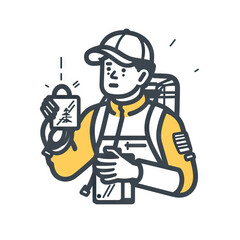 Disaster Response Coordinator Managing Emergency Operation. Vector Icon Illustration. Job Icon Concept Isolated Premium Vector. 