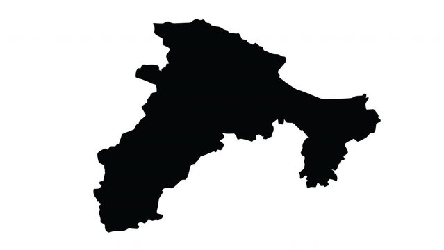 animation that makes up the map of Bejaia in algeria