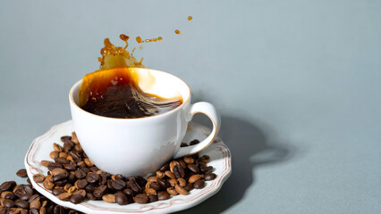 coffee splash in coffee cup