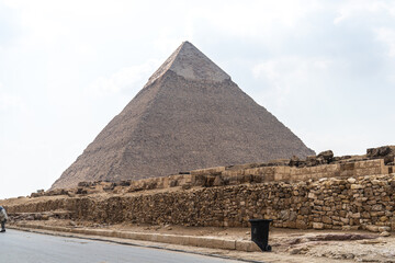 Cairo, Egypt - October 26, 2022. View of the Khafre Pyramid in Giza, Cairo. - 749001065
