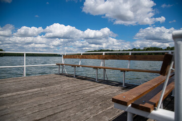 Fototapeta na wymiar Viewing platform on lake