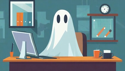 Generated image of ghost in the office