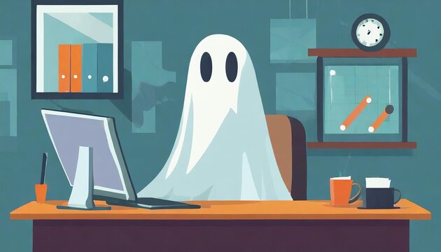 Generated image of ghost in the office