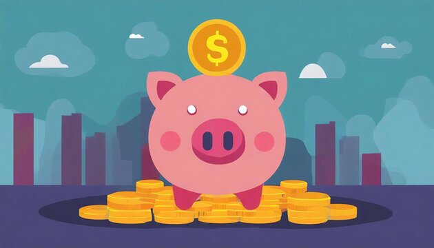 Generated image of piggy with coin in it