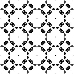 Black and white seamless pattern with oriental motif, monochrome mosaic