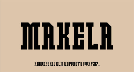 MAKELA WESTERN FONT VECTOR LONG TYPEFACE EDITABLE