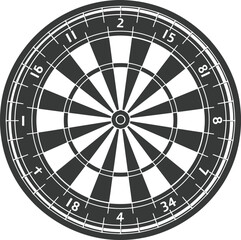Silhouette dart game board black color only full
