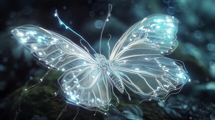 butterfly futuristic illustration.
