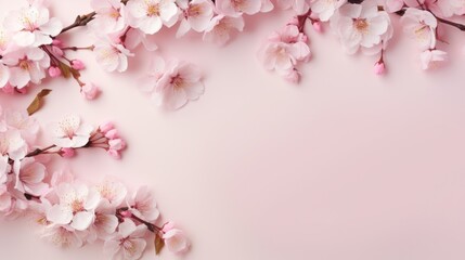 spring sakura background with copy space